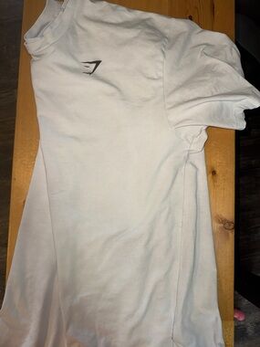 Gymshark White Short-Sleeve Logo Tee